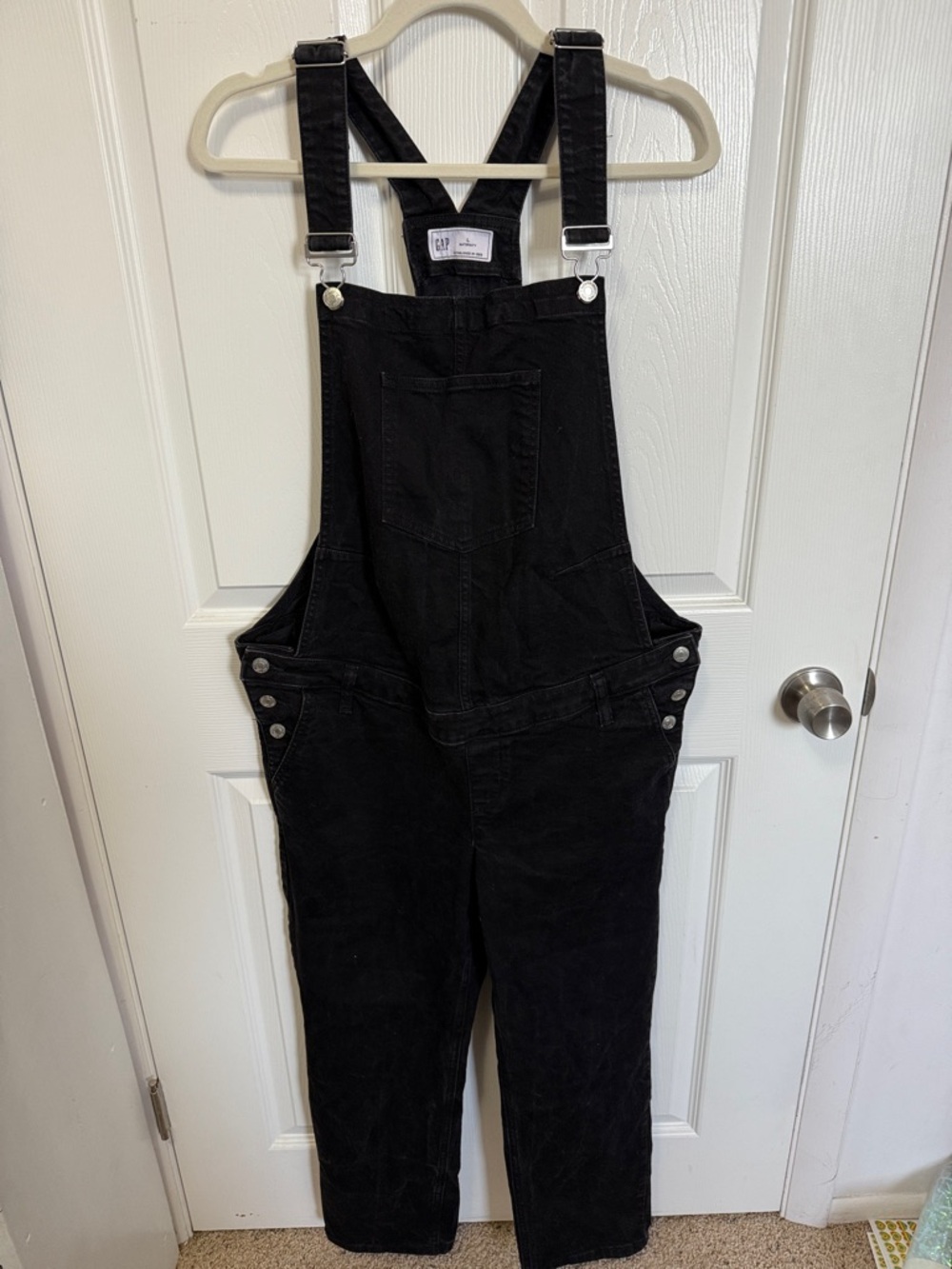 GAP Black Maternity Denim Overalls